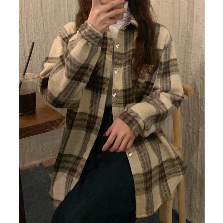 裏起毛チェックシャツジャケット ゆったり | Miniministore | 詳細画像13 