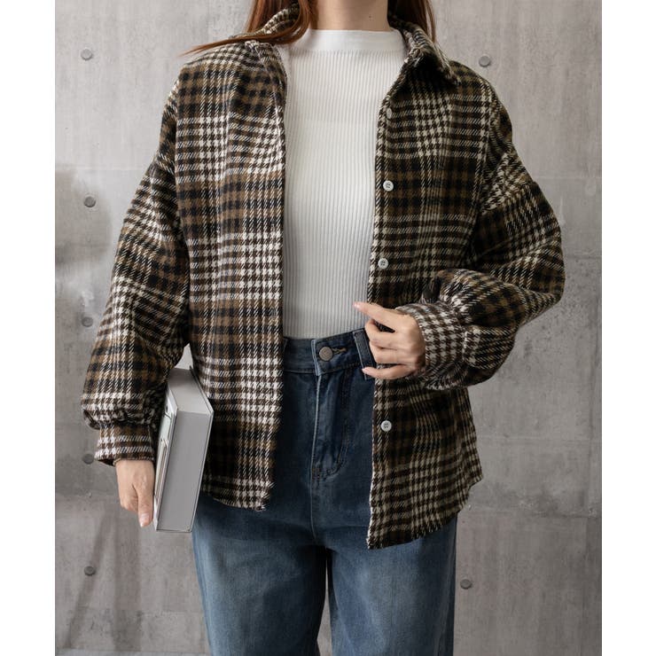 裏起毛チェックシャツジャケット ゆったり | Miniministore | 詳細画像14 
