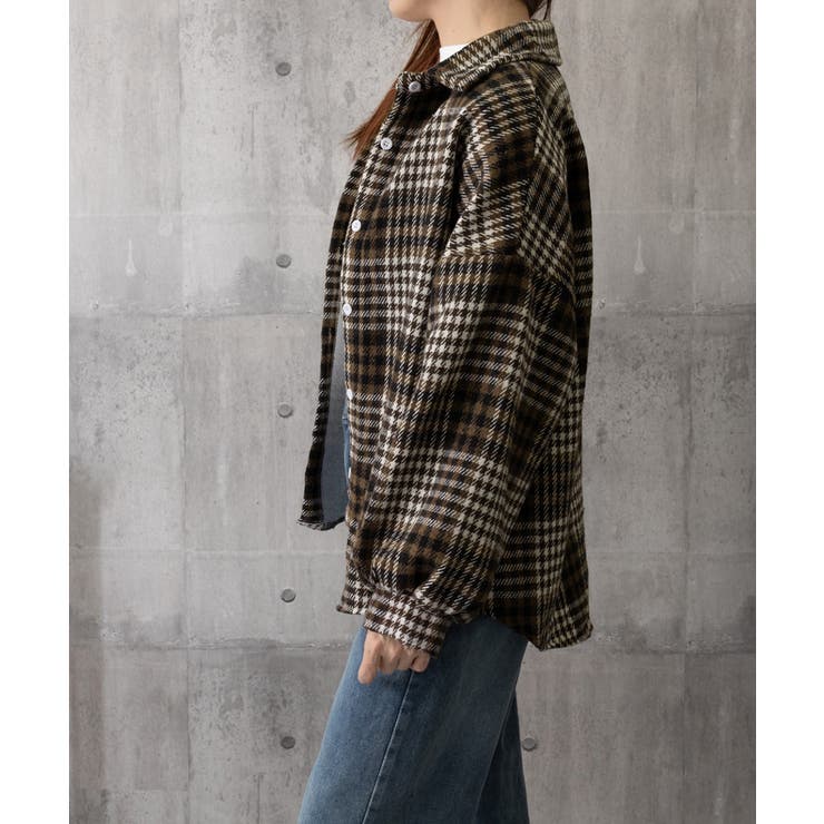 裏起毛チェックシャツジャケット ゆったり | Miniministore | 詳細画像16 