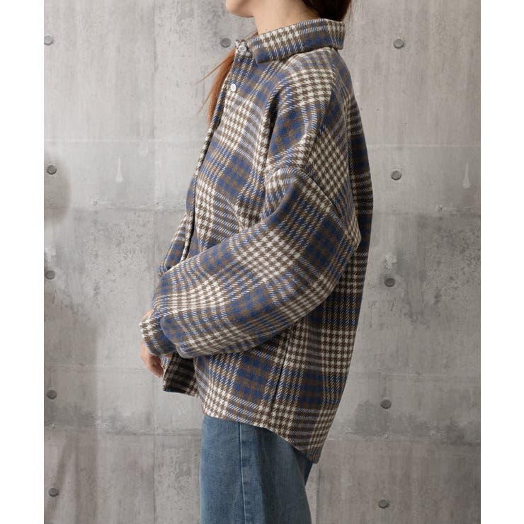 裏起毛チェックシャツジャケット ゆったり | Miniministore | 詳細画像18 