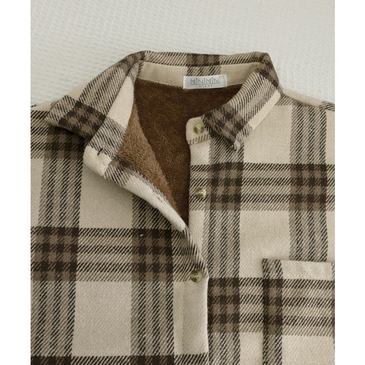 裏起毛チェックシャツジャケット ゆったり | Miniministore | 詳細画像24 