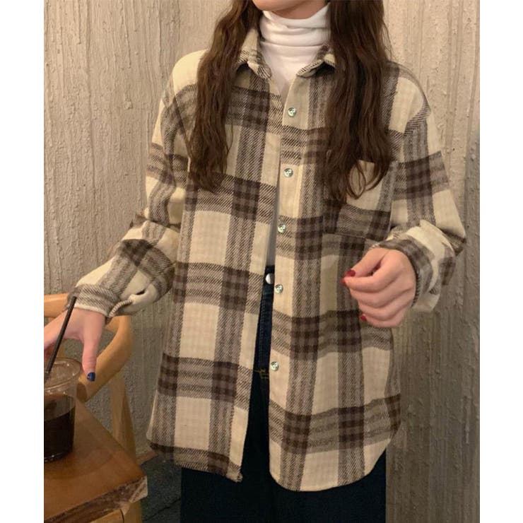 裏起毛チェックシャツジャケット ゆったり | Miniministore | 詳細画像3 