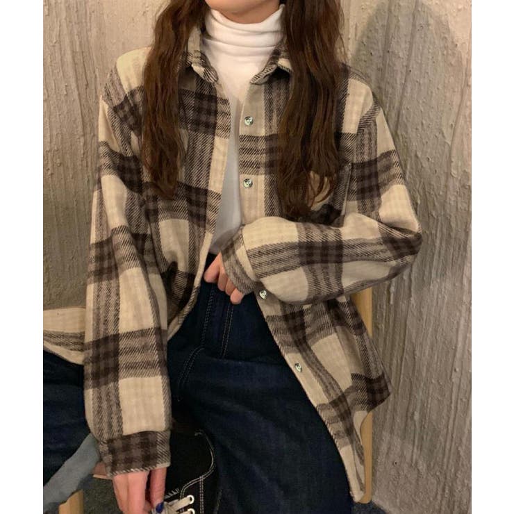 裏起毛チェックシャツジャケット ゆったり | Miniministore | 詳細画像4 