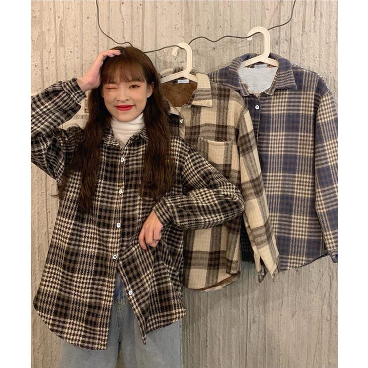 裏起毛チェックシャツジャケット ゆったり | Miniministore | 詳細画像5 