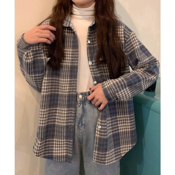 裏起毛チェックシャツジャケット ゆったり | Miniministore | 詳細画像6 