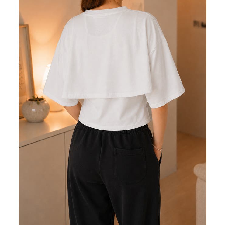 レイヤードタンク付きTシャツカットアウト | Miniministore | 詳細画像13 