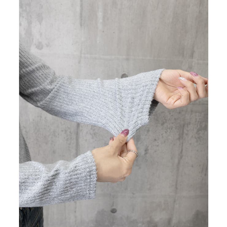 リボンニットトップス スクエアネック秋服 | Miniministore | 詳細画像32 