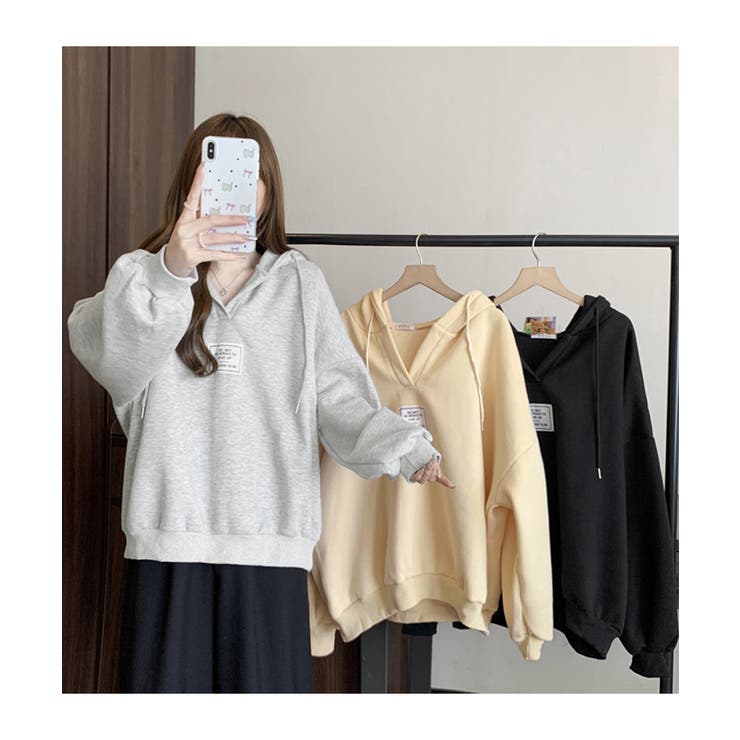 パーカー フード付きVネックプルオーバー | Miniministore | 詳細画像14 