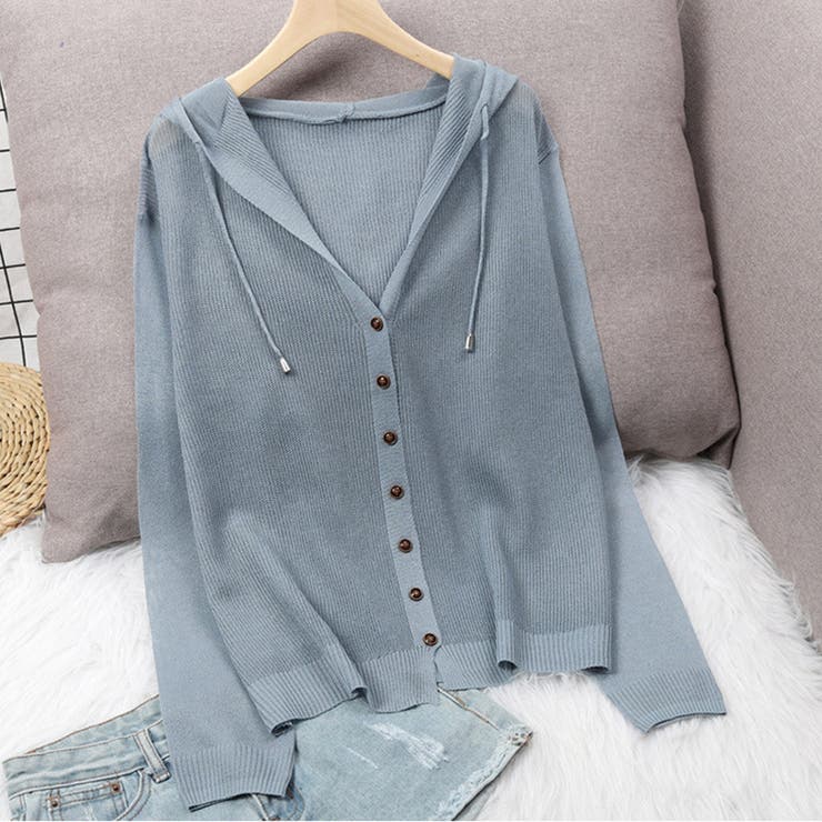 ニットパーカー 長袖 サマーカーディガン | Miniministore | 詳細画像14 