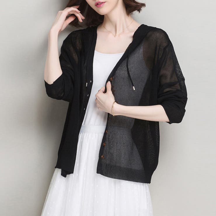 ニットパーカー 長袖 サマーカーディガン | Miniministore | 詳細画像4 