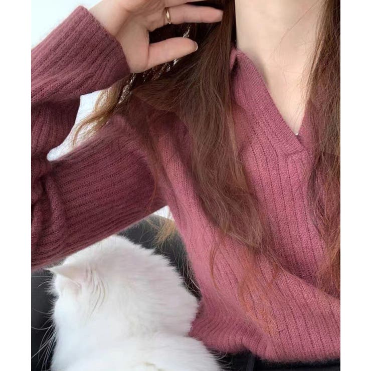 スキッパーニット韓国風リブニットトップス | Miniministore | 詳細画像16 