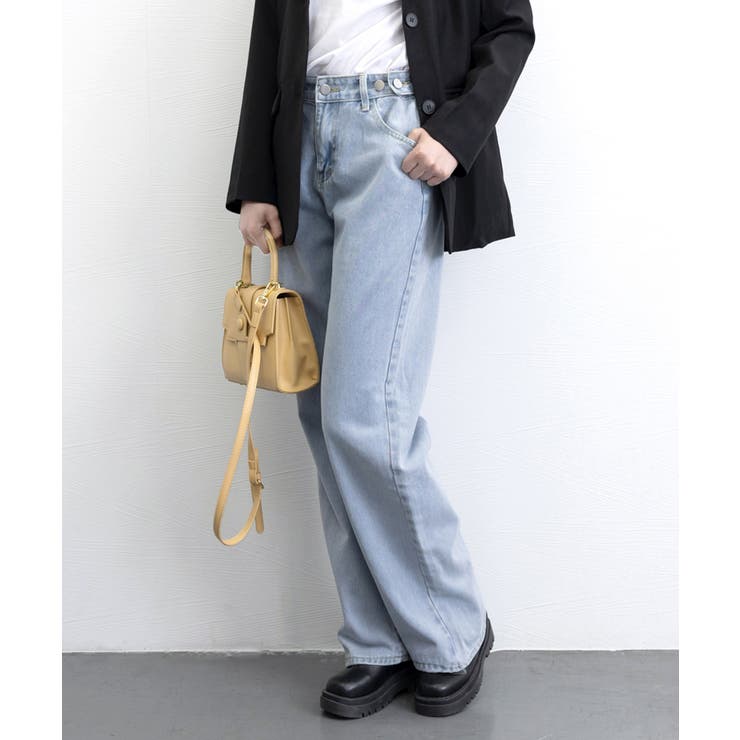 サックスブルー | デニムパンツ ウエスト調整可能 ボトムス | SUNSHINE CLOSET