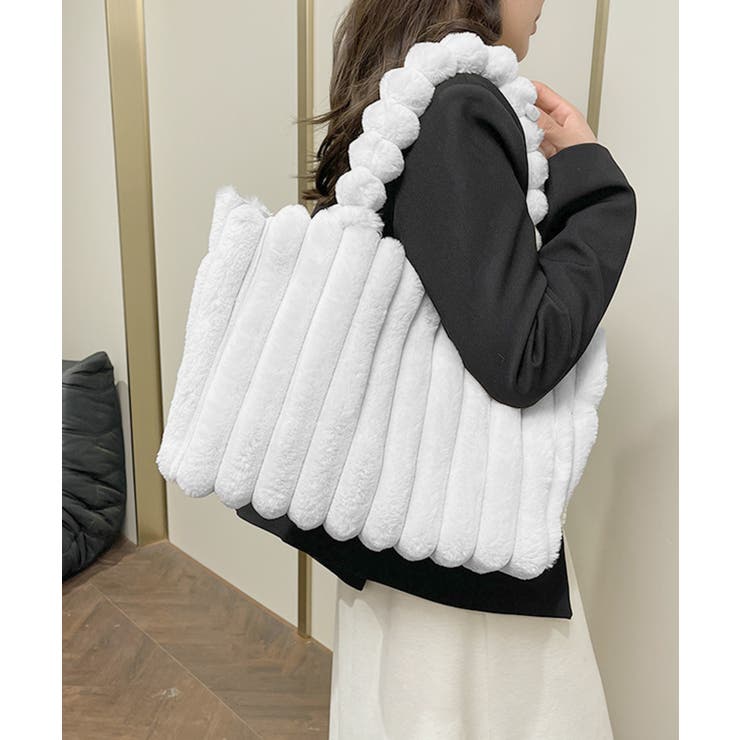 ホワイト | トートバッグ 秋冬 ファーバッグ 大容量 | SUNSHINE CLOSET