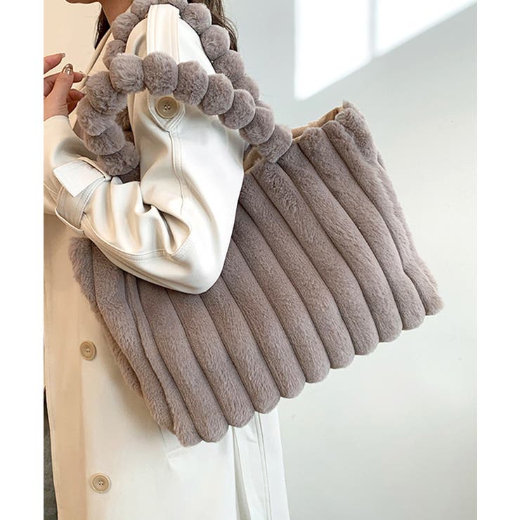 モカ | トートバッグ 秋冬 ファーバッグ 大容量 | SUNSHINE CLOSET