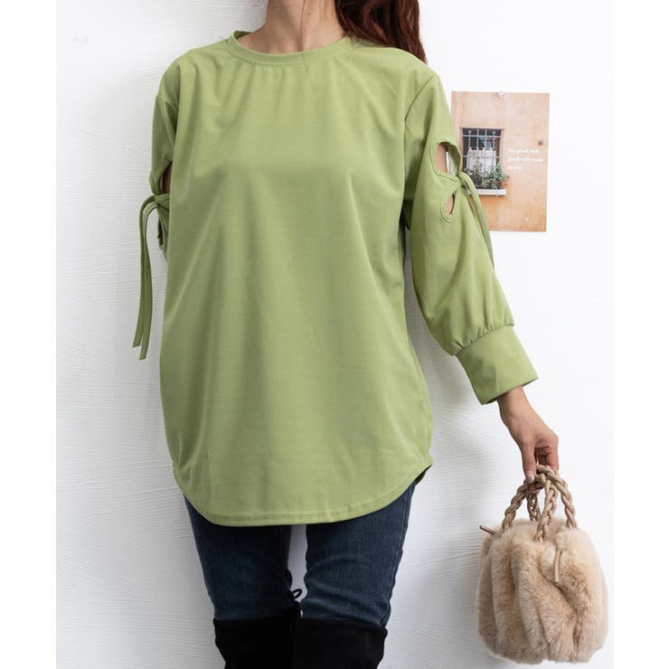 グリーン | Tシャツカットソー ゆったりトップス | Miniministore