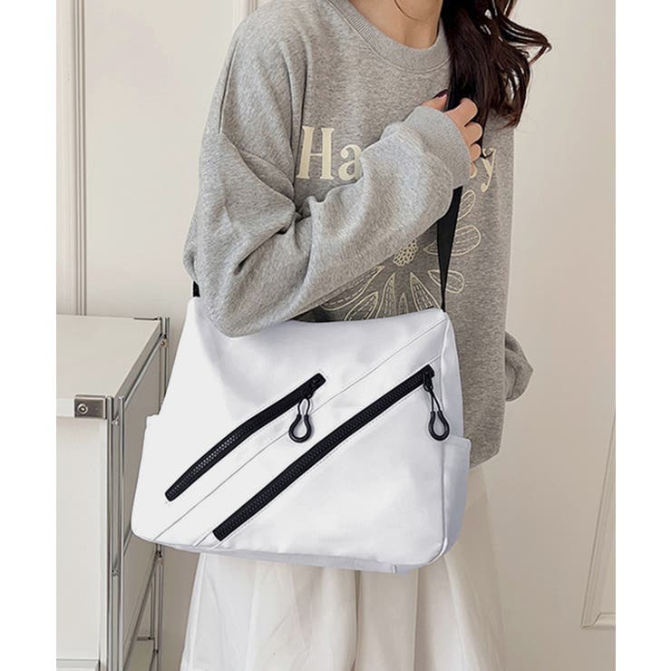 ホワイト | ショルダーバッグ 韓国風 男女兼用バッグ | Miniministore