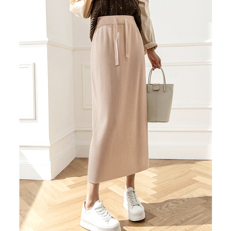 ピンクベージュ | ロングスカート ミモレ丈 秋冬服 韓国風 | Miniministore