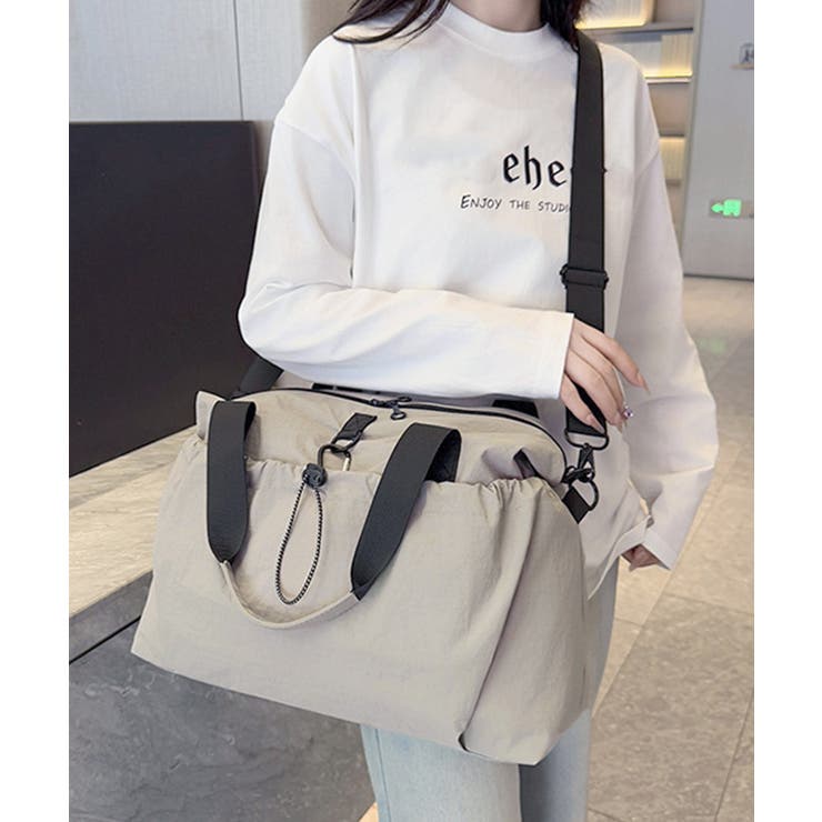 グレイッシュベージュ | ボストンバッグ 大容量 男女兼用バッグ | Miniministore