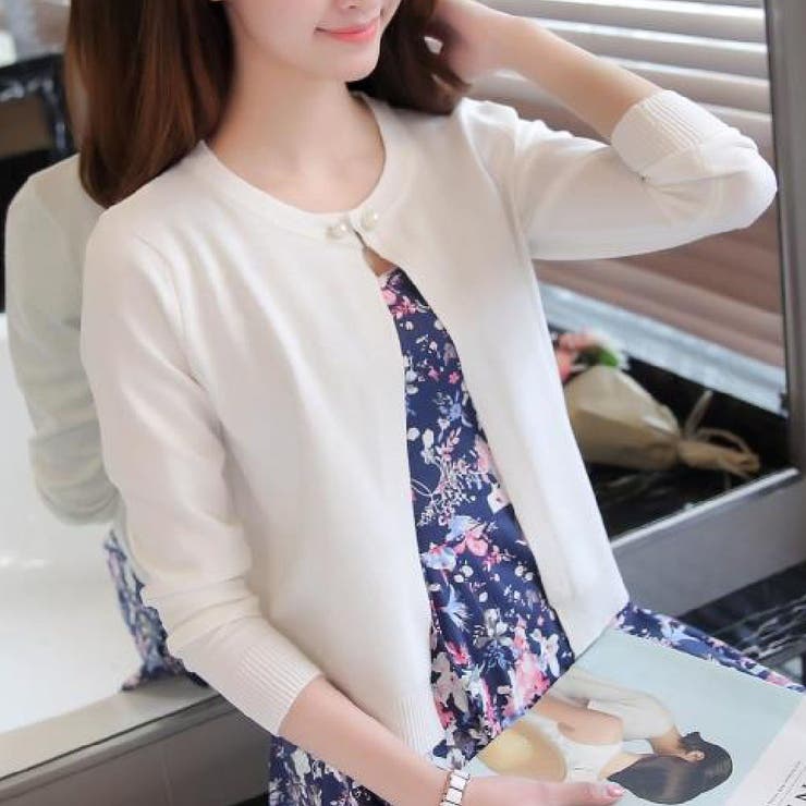 ホワイト | カーディガン 冷房対策 トップス | Miniministore