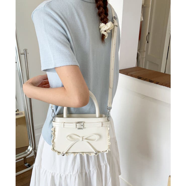 オフホワイト | ショルダーバッグ 小さめ フェイクレザー | Miniministore