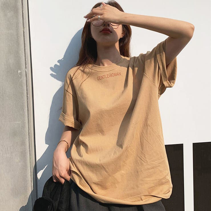 英字ロゴ 半袖Tシャツ ロングT 着やせ[品番：II000008350