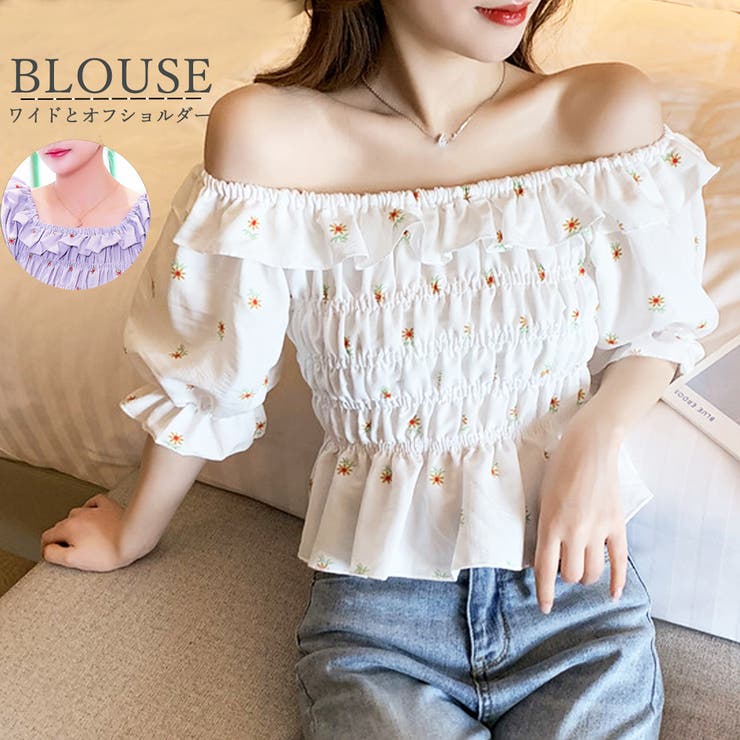オフショルダートップス 花柄 シャーリング 品番 Ii Miniministore ミニミニストア のレディースファッション通販 Shoplist ショップリスト