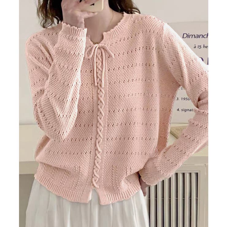 ニットトップス リボンレースアップ春秋  | Miniministore | 詳細画像3 