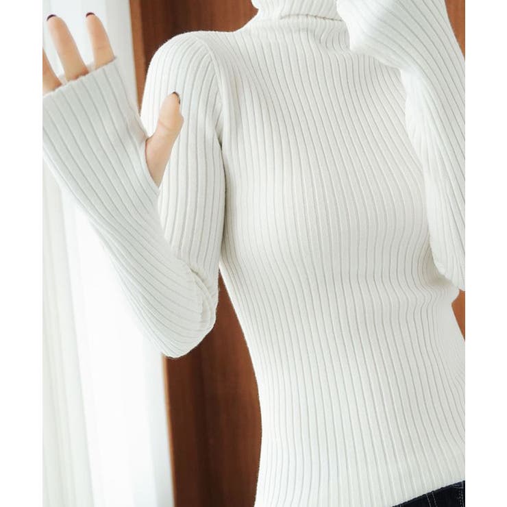 ニットトップス ハイネック 指穴デザイン | Miniministore | 詳細画像2 