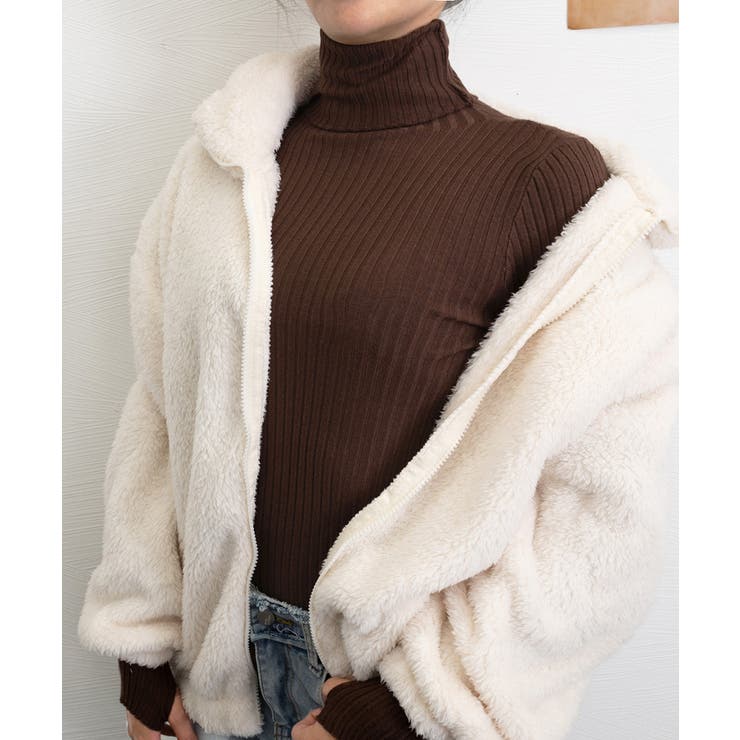 ニットトップス ハイネック 指穴デザイン | Miniministore | 詳細画像6 