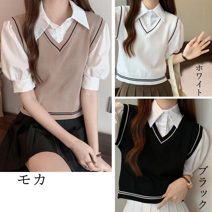 ドッキングシャツ トップス 切り替え オフィスカジュアル | Miniministore | 詳細画像2 