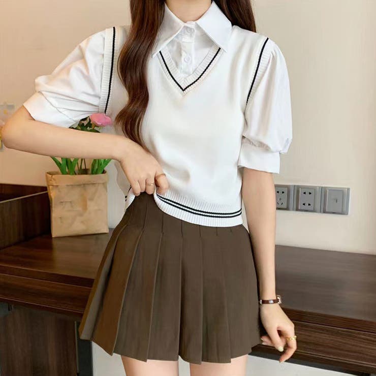 ドッキングシャツ トップス 切り替え オフィスカジュアル | Miniministore | 詳細画像4 