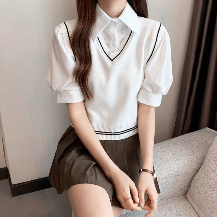 ドッキングシャツ トップス 切り替え オフィスカジュアル | Miniministore | 詳細画像5 