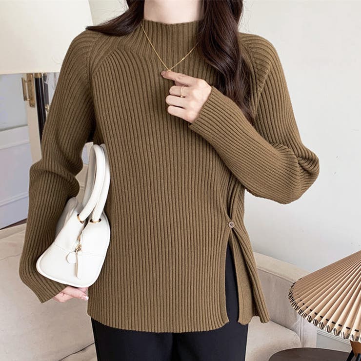 ニットトップス スリット入り 春秋冬 | Miniministore | 詳細画像7 