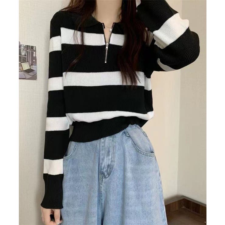 ニットトップス ハーフジップ 襟付き | Miniministore | 詳細画像5 