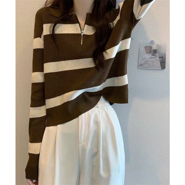 ニットトップス ハーフジップ 襟付き | Miniministore | 詳細画像9 
