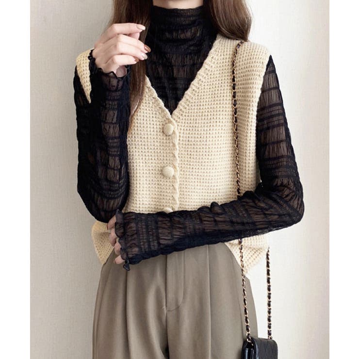 ニットベスト Vネック レディース ジレ | Miniministore | 詳細画像2 