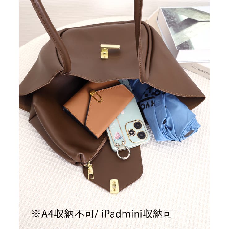 トートバッグ ポーチ付き PUレザー鞄 | Miniministore | 詳細画像7 