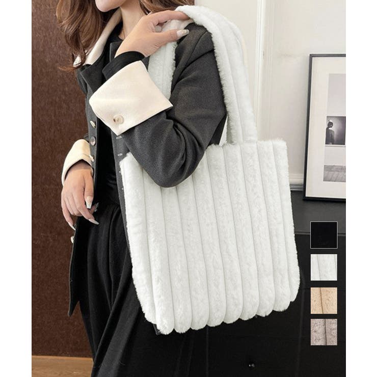 トートバッグ A4サイズ鞄 ファーバッグ | Miniministore | 詳細画像1 