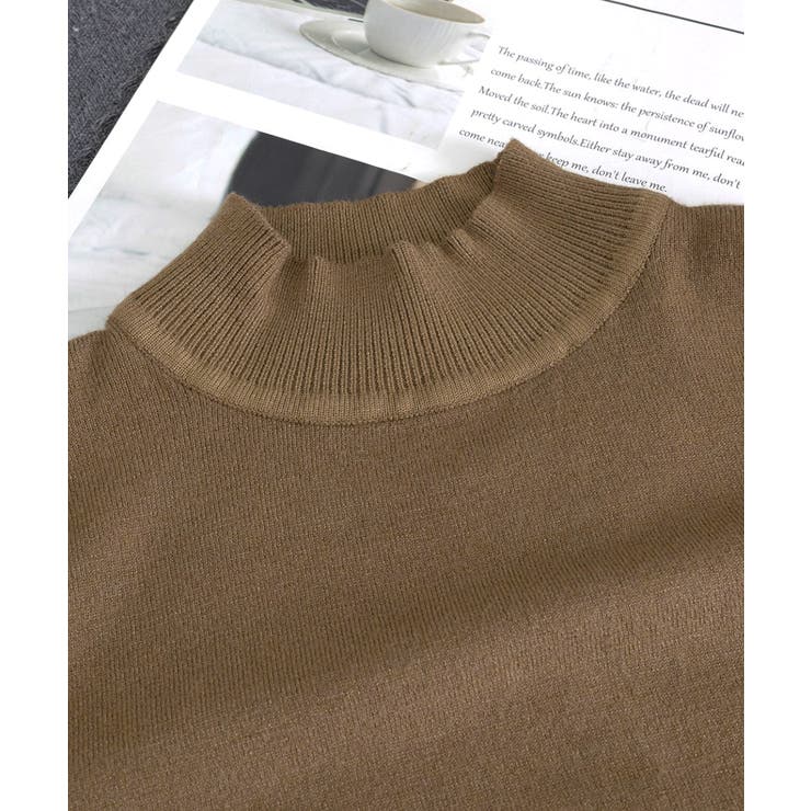 ニットトップス 長袖 ハイネック 重ね着 | Miniministore | 詳細画像12 