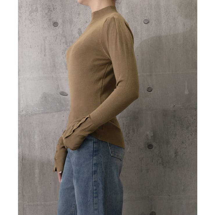 ニットトップス 長袖 ハイネック 重ね着 | Miniministore | 詳細画像8 