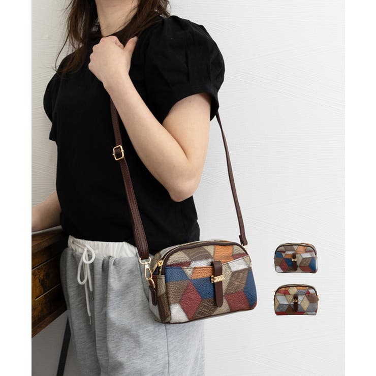 カラフルレザーショルダーバッグ