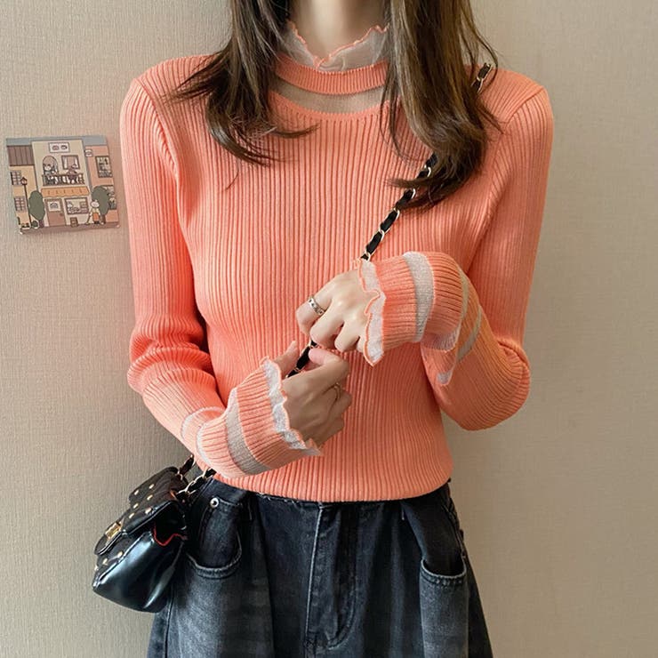 ニットトップス レース プルオーバー | Miniministore | 詳細画像6 