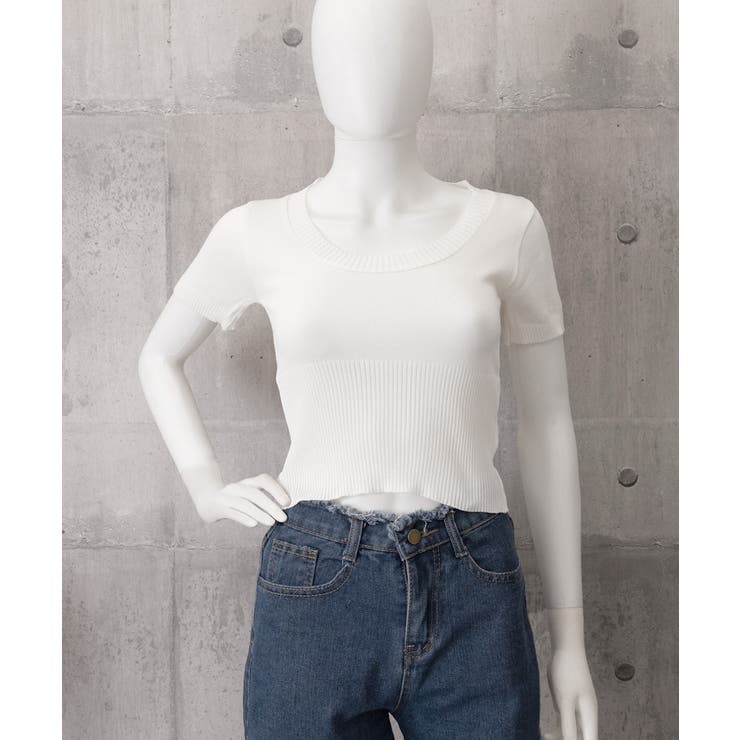 サマーニット Uネック クロップド丈夏服 | Miniministore | 詳細画像6 