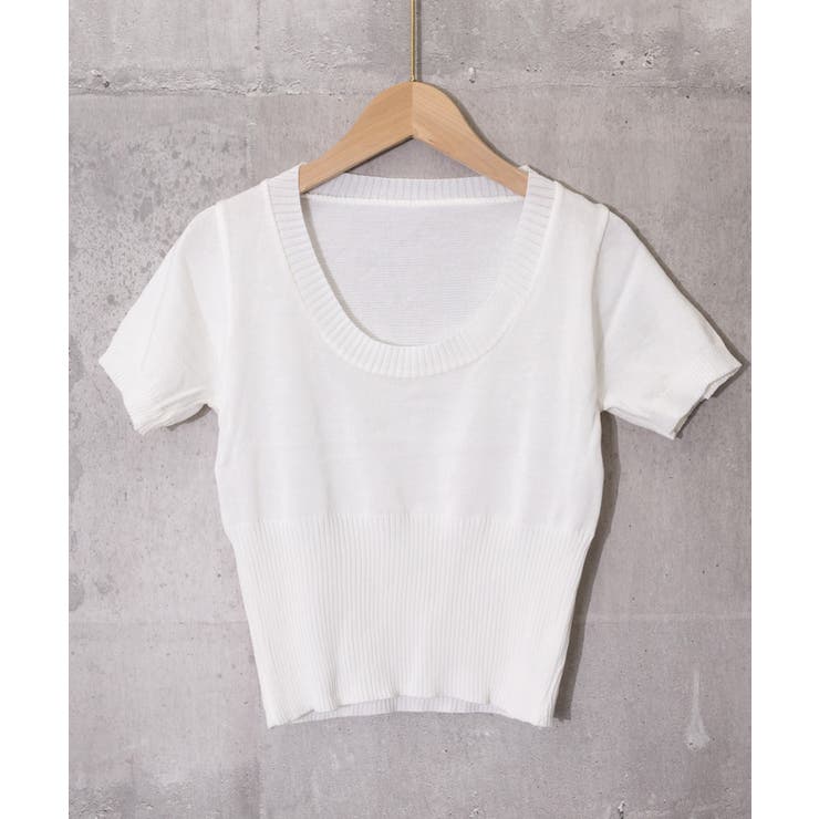サマーニット Uネック クロップド丈夏服 | Miniministore | 詳細画像9 