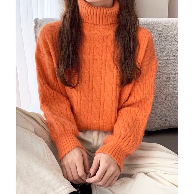 ニットトップス 長袖 ケーブル編み 秋冬 | Miniministore | 詳細画像11 