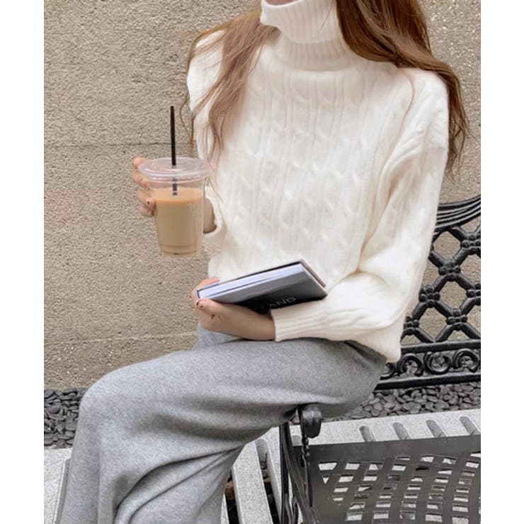 ニットトップス 長袖 ケーブル編み 秋冬 | Miniministore | 詳細画像2 