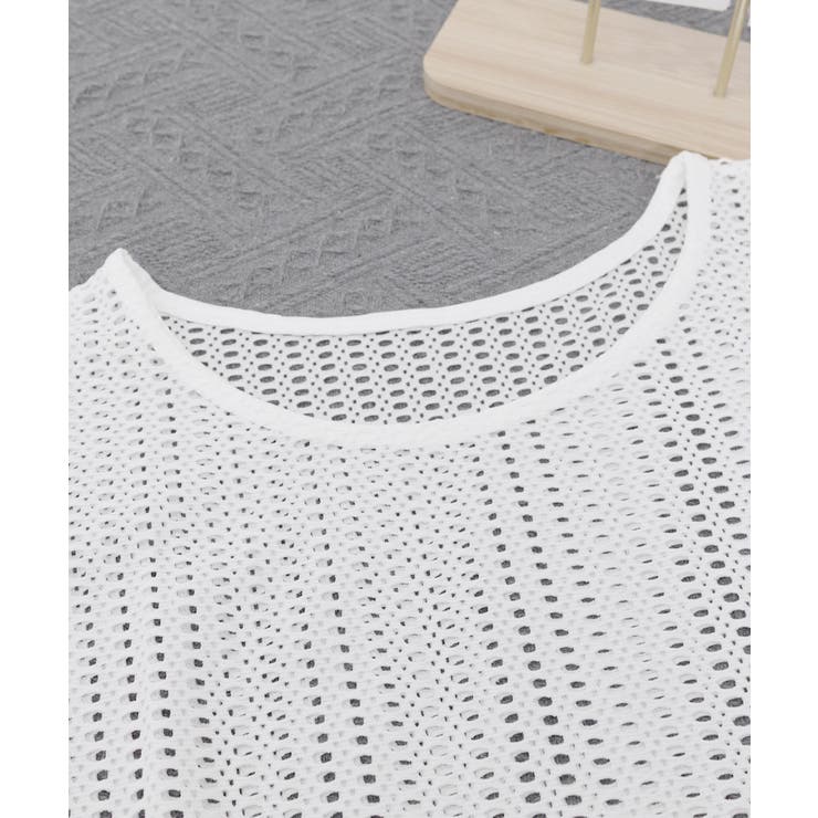 メッシュ透かし編み サマーニット 透け感 | Miniministore | 詳細画像10 