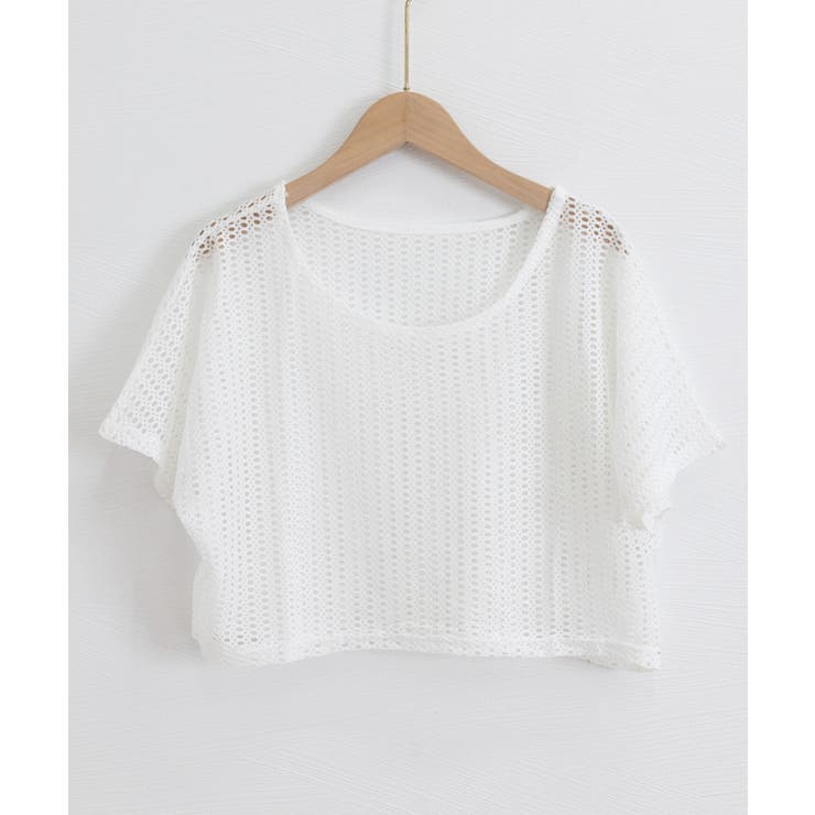 メッシュ透かし編み サマーニット 透け感 | Miniministore | 詳細画像8 