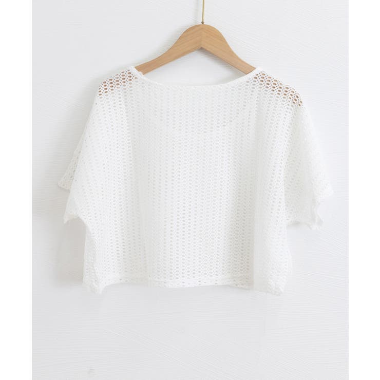メッシュ透かし編み サマーニット 透け感 | Miniministore | 詳細画像9 