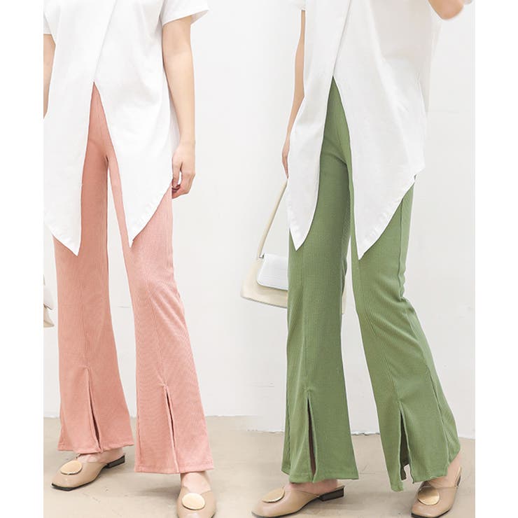 フレアリブパンツ センタースリット 春夏 | Miniministore | 詳細画像3 